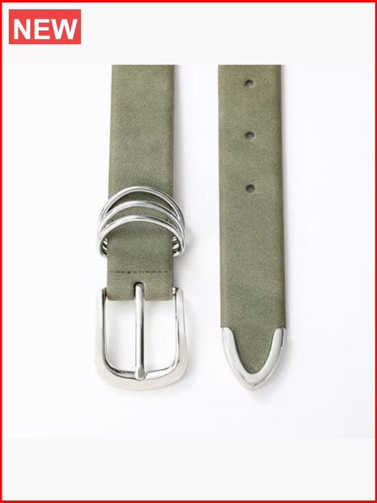 Women\'s Suede Belt with Gold Buckle, 1.2 Inch Waist Belt